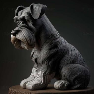 3D model Zwergschnauzer dog (STL)
